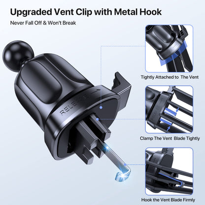 Miracase Car Phone Mount, [Upgraded Strong Military Grade Suction Cup] Long Arm Phone Holder for Car Dashboard Windshield Vent, Hands Free Cell Phone Holder Compatible with All Mobile Phones