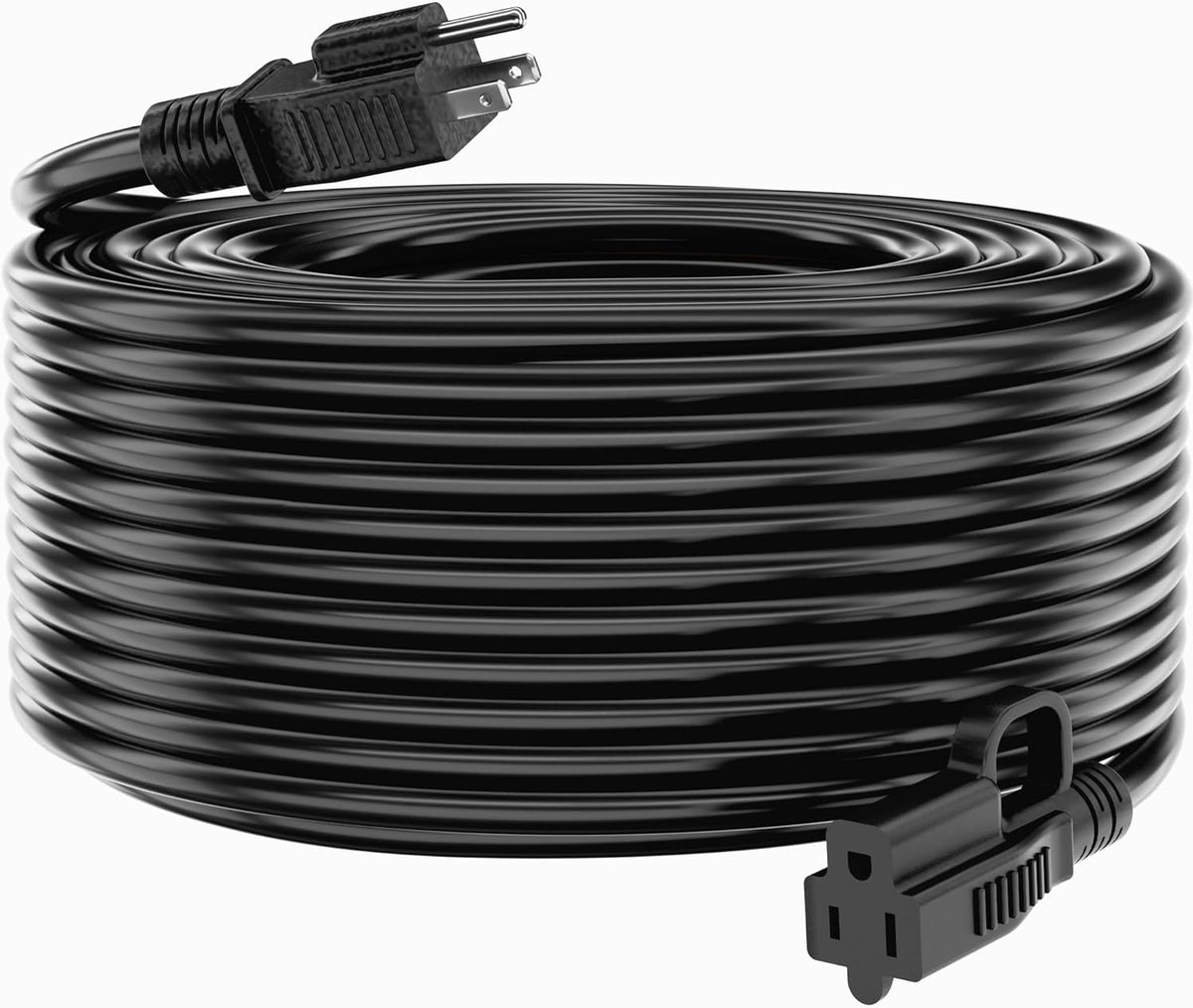HUANCHAIN Indoor Outdoor Black Extension Cord 25 ft Waterproof, 16/3 Gauge Flexible Cold-Resistant Appliance Cable Outside, 13A 1625W 16AWG SJTW, 3 Prong Electric Cord, ETL