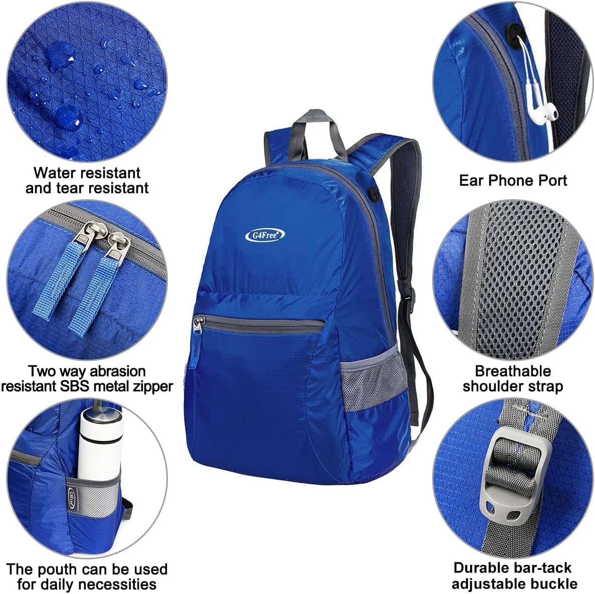 G4Free 20L Lightweight Packable Backpack Foldable Travel Hiking Daypack for Men and Women