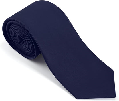 JUNMEISI Black Tie Set in Gift Box Mens Solid Color 3.15" (8CM) Black Necktie and Pocket Square Set
