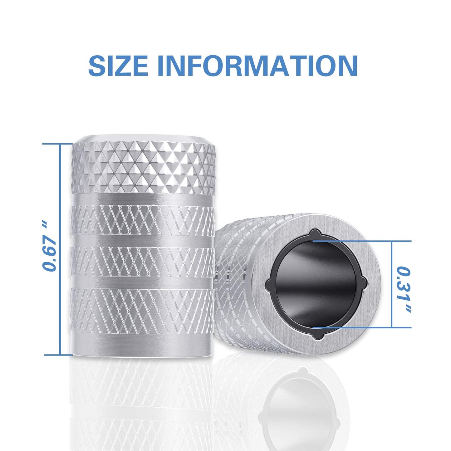 CKAuto Tire Valve Stem Cap, Black, 4 pcs/Pack, Anodized Aluminum Valve Stem Cap Set, Corrosion Resistant, Ideal for Cars, Trucks, and Bicycles