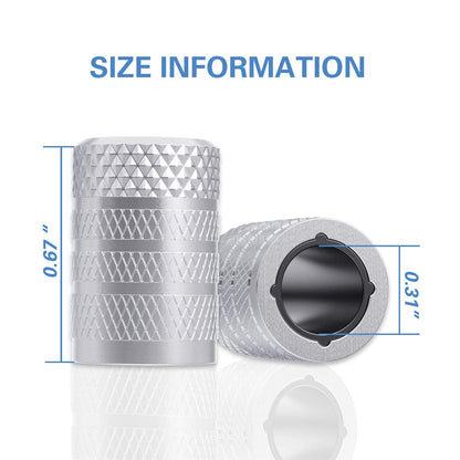 CKAuto Tire Valve Stem Cap, Black, 4 pcs/Pack, Anodized Aluminum Valve Stem Cap Set, Corrosion Resistant, Ideal for Cars, Trucks, and Bicycles