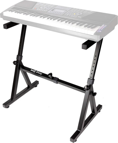 RockJam KB100 Verstellbare, gepolsterte Klavierbank, X-Stil, Schwarz
