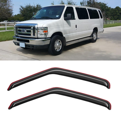 Window Visors Rain Guards for 2015-2026 Ford F150 SuperCrew & 2017-2026 F-150 Raptor F250 F350 F450 F550 Super Duty Crew Cab, Out-Channel Window Vent Deflectors Visors Shades Protectors
