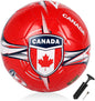 CLASICO Canada National Soccer Ball with Free Carrying Needle, Official Size 5 for Ages 14+