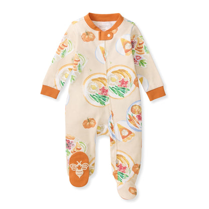 Burt's Bees Baby Boys Sleep and Play Pajamas, 100% Organic Cotton, One-piece PJs, Diagonal Zip Up Loose Fit Footie