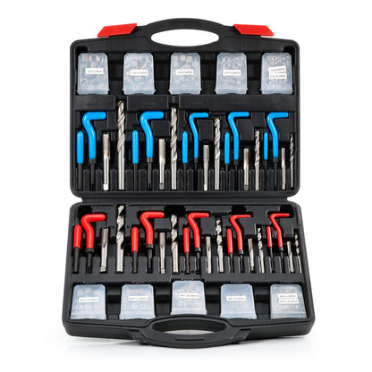 Orion Motor Tech 172pc Thread Repair Kit, Metric Thread Restorer Kit with HSS Drill Bits Taps Inserts Breakoff Installation Tools, Auto Rethreading Restorer Tool Kit in M5 M6 M8 M10 M12 Sizes