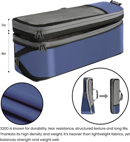 BAGAIL 4er-Set Kompressions-Packwürfel Reise-erweiterbare Packorganizer (Schwarz, 4er-Set)