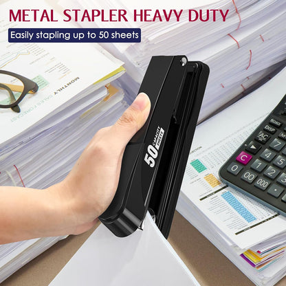 Metal Stapler Heavy Duty 50 Sheet Capacity with 1750 Staples and Staple Remover