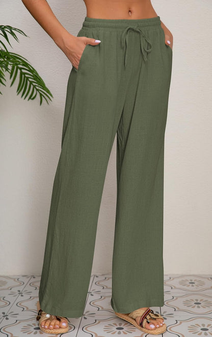 AISEW Women's Cotton Linen Palazzo Pants: The Ultimate Lounge Wear