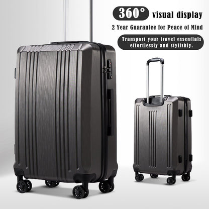 Coolife Koffer PC+ABS mit TSA-Schloss Rollkoffer Hartschale Leichtgewicht 20 Zoll 24 Zoll 28 Zoll (Orange, S (20 Zoll_Handgepäck))