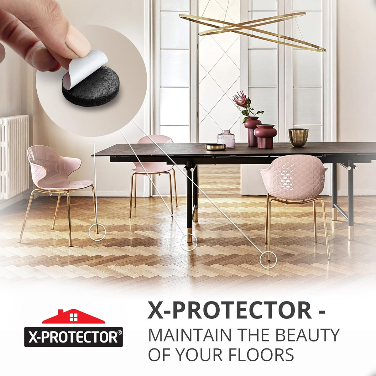 Felt Pads X-PROTECTOR - Giant 235 Pack Premium Furniture Pads. Huge Quantity Felt Furniture Pads Wood Floor Protectors for Furniture Feet – Best Hardwood Floor Protectors. Protect Your Wood Floors!