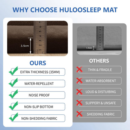 Huloo Sleep Ultra Soft Baby Spielmatte für den Boden, 3,3 cm dicke Elasti-Foam 127x127 cm Laufgittermatte für Kleinkinder, rutschfeste Rückseite, sicher zum Krabbeln und für die Bauchlage, Tatami-Stil (Dunkelgrau)
