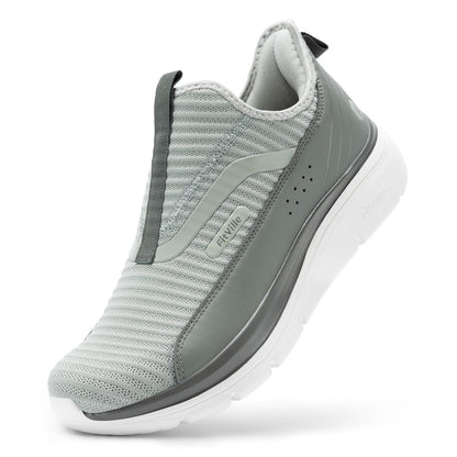 FitVille Men's Extra Wide Slip on Walking Shoes with Arch Support Men Slip on Sneakers for Foot Pain Relief-Stepease V2