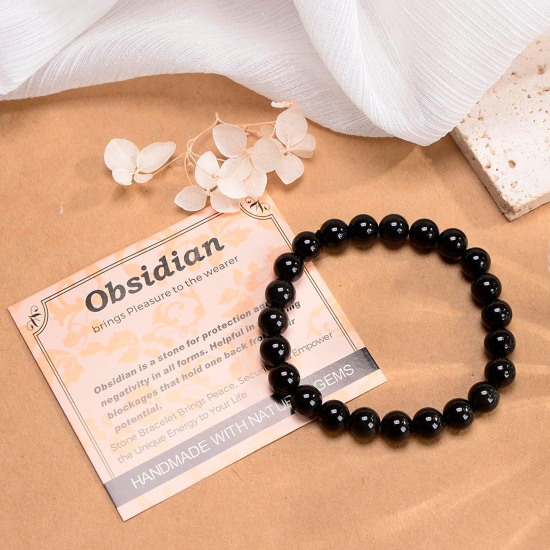 MASSIVE BEADS Black Obsidian Bracelet: A Powerful Tool for Protection and Pleasure