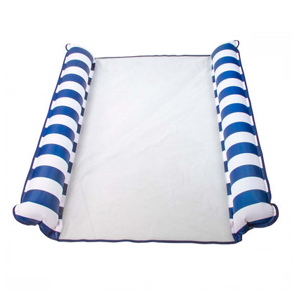 Aqua 4-in-1 Monterey Hammock Pool Float & Water Hammock, Multi-Purpose, Inflatable Pool Floats for Adults, Patented Thick, Non-Stick PVC Material, One Light Blue & One Navy/White Stripe, 2-Pack
