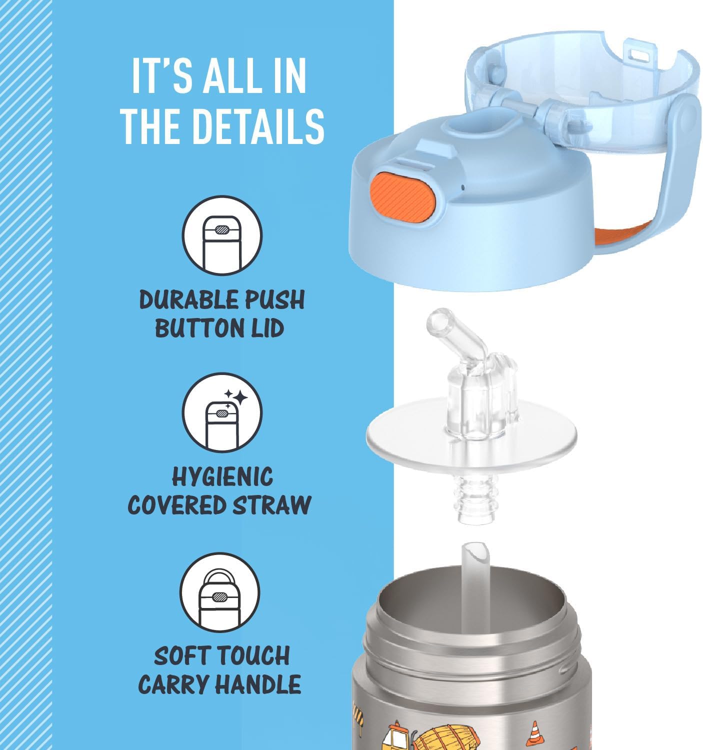 THERMOS FUNTAINER Water Bottle with Straw - A Kid-Friendly Favorite