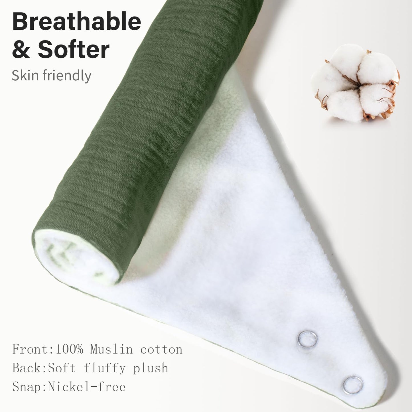 NISXABEBE Musselin-Baby-Lätzchen, 6er-Pack, Baby-Bandana-Spucktücher aus 100 % Baumwolle für Jungen und Mädchen, unifarbene Lätzchen für Spucken und Zahnen (Jungen)