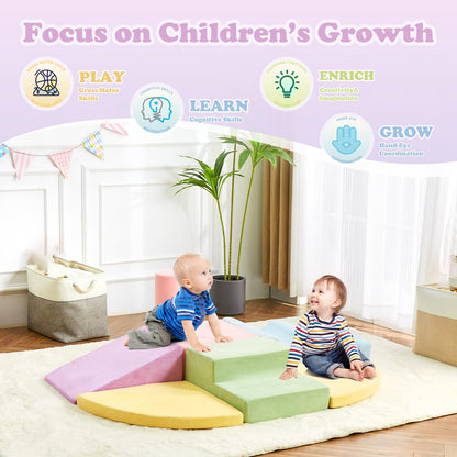 QUCHI Kletterspielzeug für Kleinkinder, Kletterspielzeug für Kleinkinder drinnen, 7-teiliges Weichschaum-Kletterblock-Set, Kleinkind-Spielecke Kletterer Indoor Schaumstoff-Spielplatz zum Klettern, Krabbeln und Rutschen