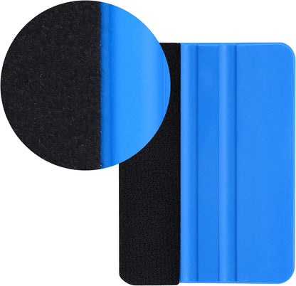 EHDIS 2 Stücke Vinyl Rakel Filzkantenrakel 10 cm Auto Vinyl Abzieher Decal Applikator Fensterfolien-Werkzeug mit Filzkante (2 Stücke, Blau)