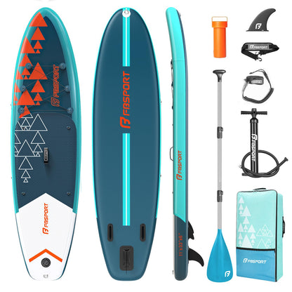 FBSPORT 11' Premium Stand Up Paddle Board, Yoga Board with SUP Accessories & Carry Bag | Wide Stance, Surf Control, Non-Slip Deck, Leash, Paddle and Pump for Youth & Adult
