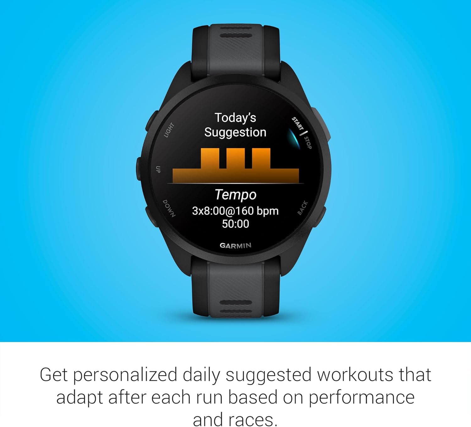 Garmin Forerunner® 165, Running Smartwatch, Colorful AMOLED Display, Training Metrics and Recovery Insights, Black