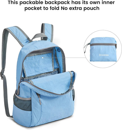 G4Free 20L Lightweight Packable Backpack Foldable Travel Hiking Daypack for Men and Women