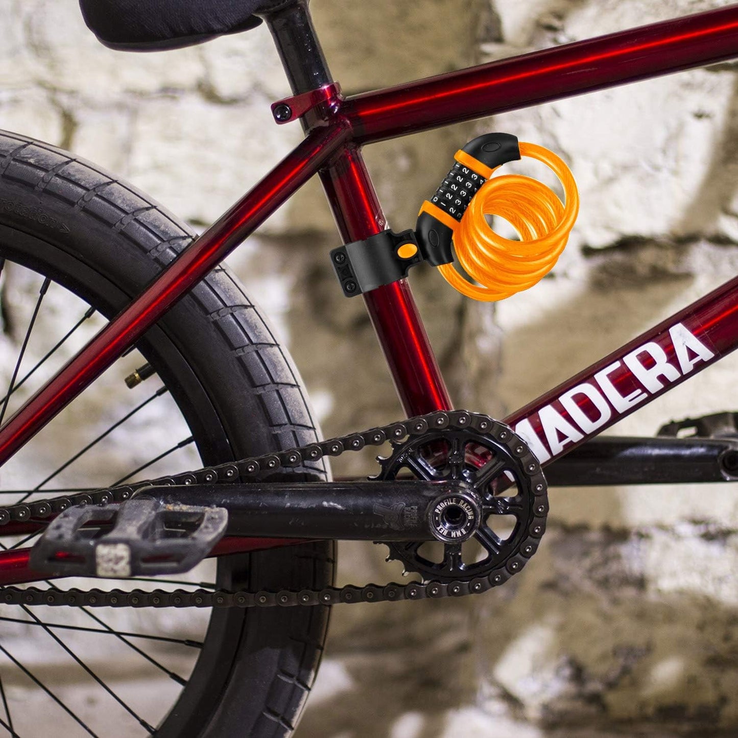 Opaza Fahrradschloss mit 5-stelligem Code, 1,2 m/4 Fuß Fahrrad-Kabelschloss, leichtes & sicheres Fahrradkettenschloss für Fahrrad, Mountainbike, E-Bike, Scooter