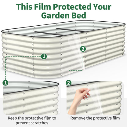 Kesfitt Raised Garden Bed, 5x2x1 FT Galvanized Steel Metal Raised Garden Bed, Oval Open-Bottom Design, 12-Inch Deep for Outdoor Vegetable & Herb Gardening, Fruit Green