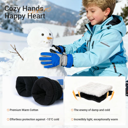 ThxToms Kinder Winterhandschuhe Wasserdichte Ski-Snowboardhandschuhe für Outdoor-Sportarten, Jungen und Mädchen Kaltwetter-Fahrradhandschuhe