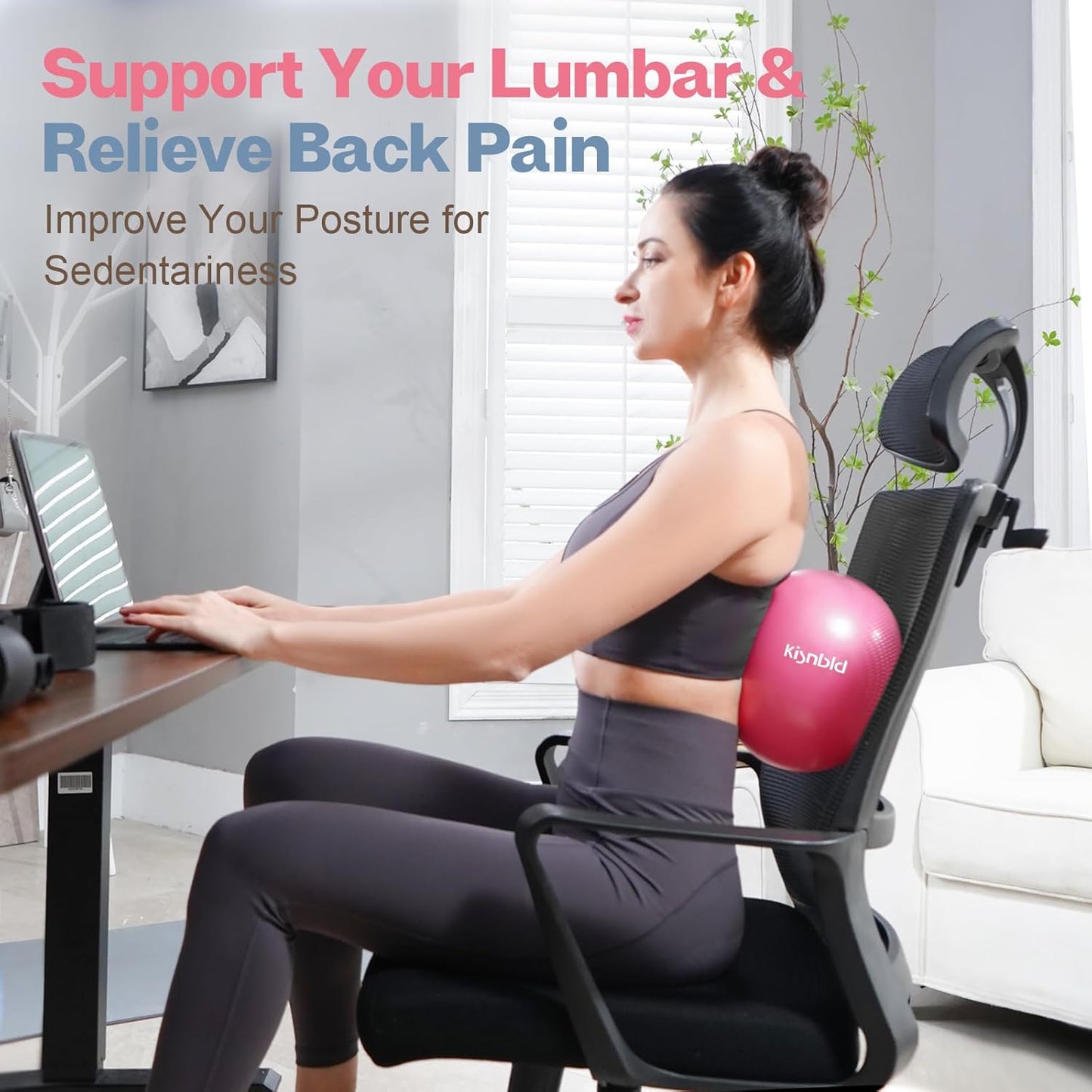 kisnbld Kleiner Gymnastikball, 9 Zoll Mini Pilates Ball, Anti-Burst und Rutschfester Mini Yoga Ball für Stabilität, Fitness, Physiotherapie, Dehnung und Rumpfkrafttraining zu Hause, im Fitnessstudio und Büro