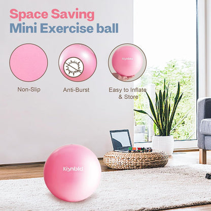 kisnbld Kleiner Gymnastikball, 9 Zoll Mini Pilates Ball, Anti-Burst und Rutschfester Mini Yoga Ball für Stabilität, Fitness, Physiotherapie, Dehnung und Rumpfkrafttraining zu Hause, im Fitnessstudio und Büro