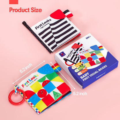hahaland Babybücher 0-6 Monate, Bauchzeit Spielzeug für Säuglinge, sensorisches Spielzeug 6 bis 12 Monate, Fühlbuch, Reisespielzeug, Geschenke für Jungen und Mädchen 0-3 Monate, Babyparty, Geburtstag, Osterkorbfüller (Einzeln)