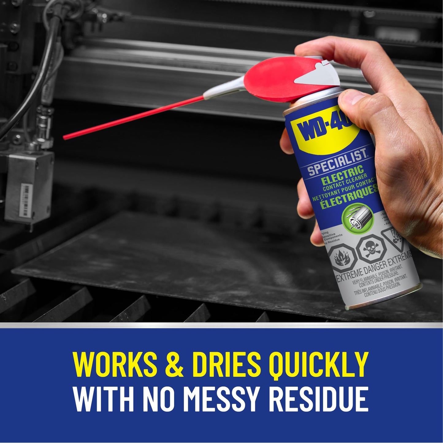 WD-40 Specialist Kontaktspray mit Smart Straw, entfernt Öl, Schmutz, Flussmittelrückstände und Kondenswasser von Elektronik, schnell trocknende Formel in Industriestärke, 155 g, Einzeldose