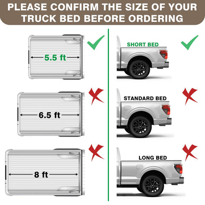 TripleAliners Truck Mat Compatible with 2019-2026 Chevy Silverado 1500 / GMC Sierra 1500 6.6FT Accessories, Truck Bed Mat Heavy Duty Custom Fit All Weather Protection TPE Pickup Liner, Standard Bed
