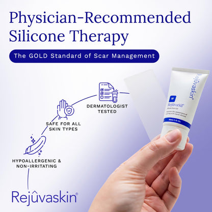 Rejuvaskin Scar Heal Kit for Breast Scars, Soften, Flatten, Reduce and Recover, Silicone Sheeting, RejuvaSil Gel & Medical Tape, Breast Anchor Pair