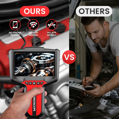 Inspect with Ease: The TGJOR 5" 1080P HD Dual-Lens Endoscope Camera