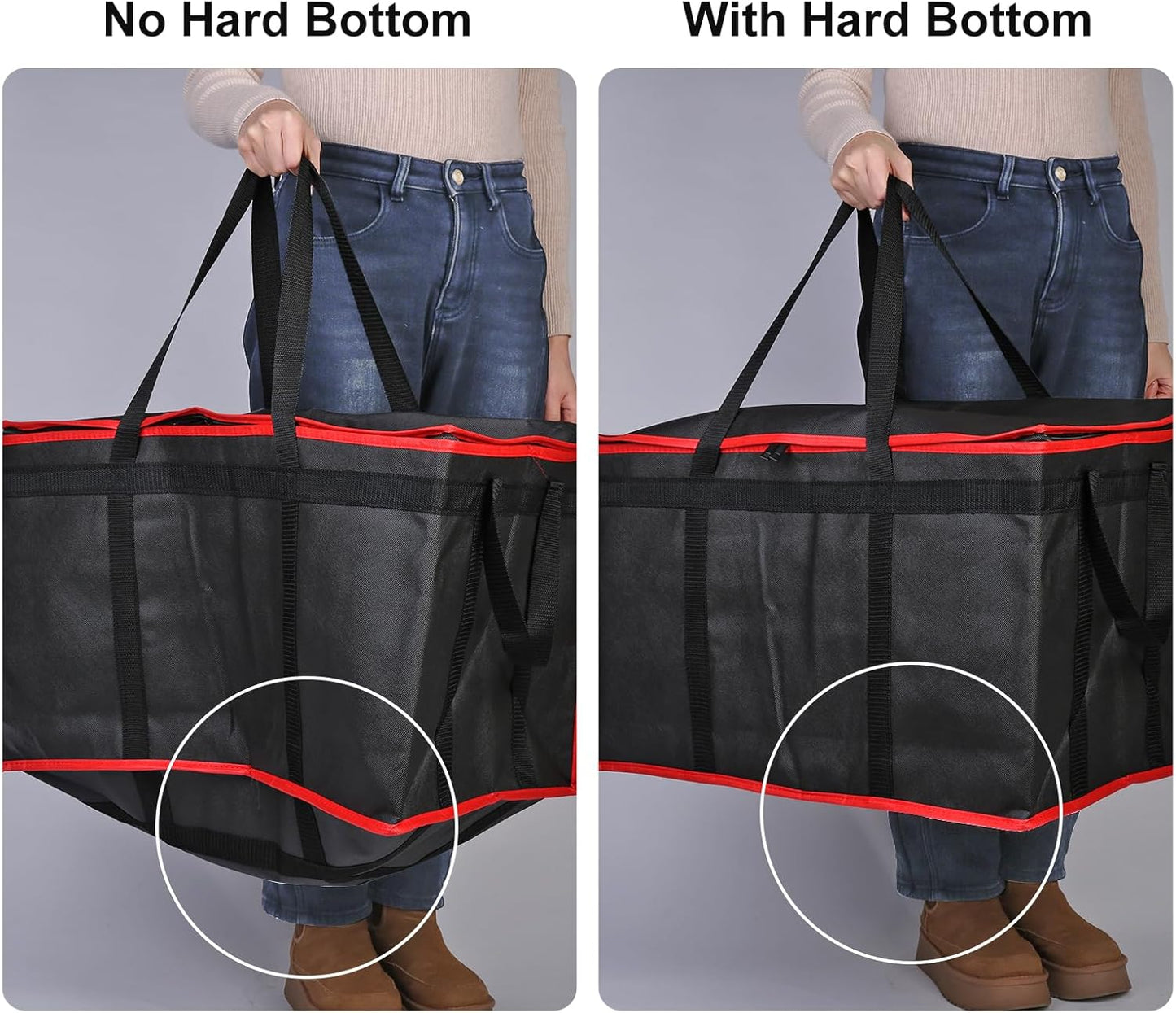 Bodaon Isolierte Essensliefertasche - Warm- & Kalthaltetransporttasche, Catering/Doordash Pizzawärmer, Einkaufstasche, Kühltasche für Partys (Schwarz-Rot, 1 St.), Ideal für den Transport warmer Speisen