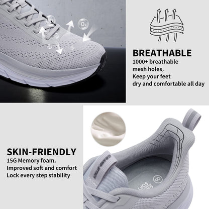 Grand Attack Men's Road Running Walking Shoes | Max Cushioned Comfort | Durable Non-Slip | Breathable Athletic Tennis Cross-Training Sneakers