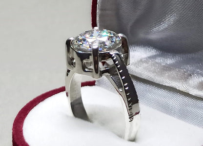 Diamond Cut 5 Carat Rare Moissanite Solitaire Ring Sterling Silver 925 Handmade Moissanite Diamond Engagement Women Ring Gift for Her
