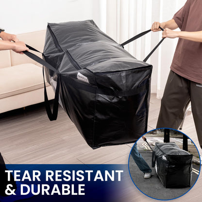 TAILI 69 Gallon Extra Large Storage Bags, XXL Blue Heavy Duty Moving Bags For Storage with Visible Window, Wrap Around Handles, Totes for Space Saving, Alternative to Moving Boxes (2 Pack)