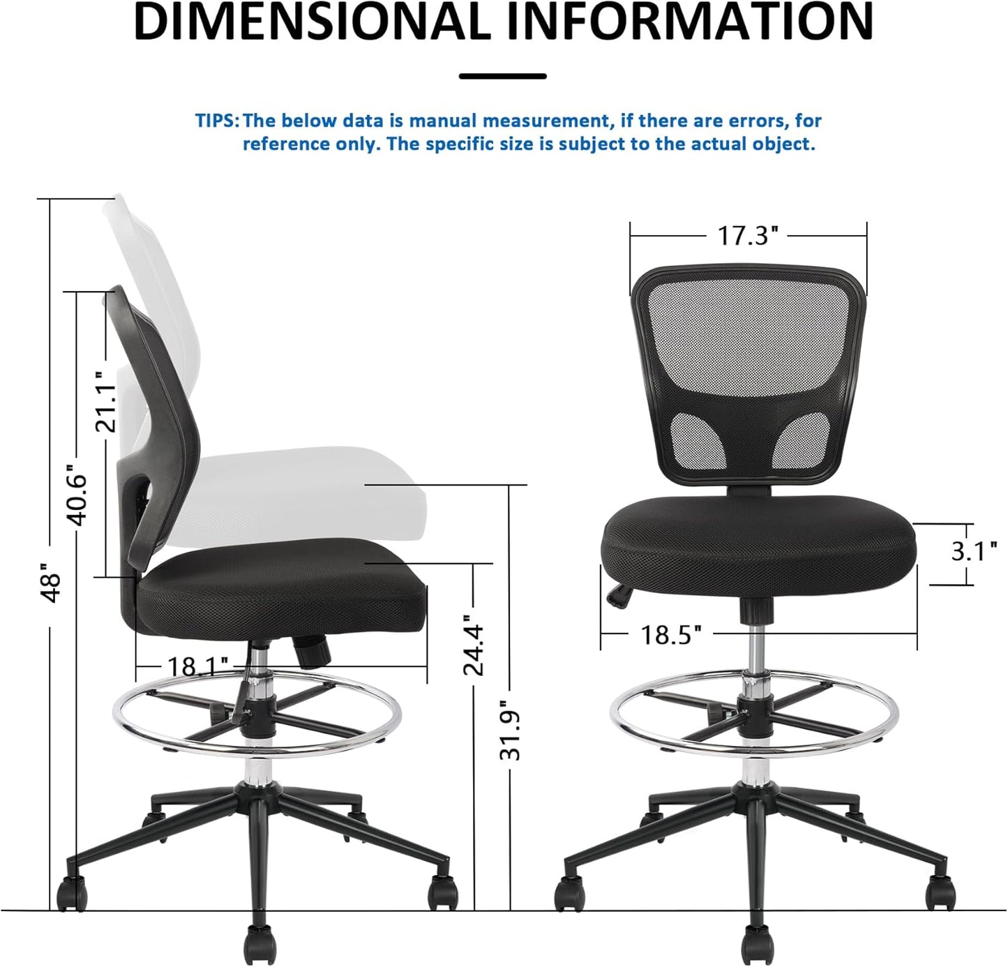 Elevate Your Workspace with the HYLONE Armless Drafting Chair