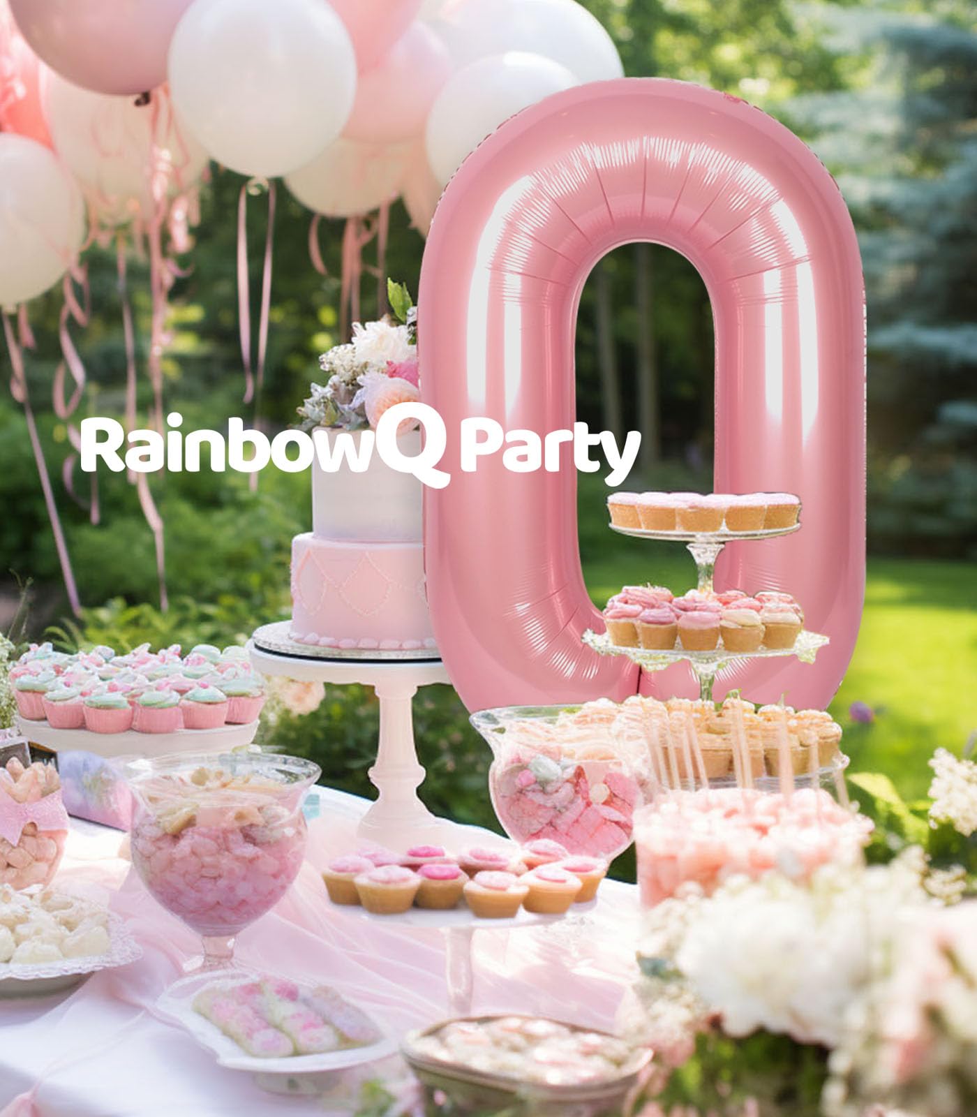 RainbowQ Party 1 Ballon Nummer 40 Zoll für Jungen oder Mädchen Groß Rosa 0-9 Folien-Mylar Großer 1 Zahlenballon Alles Gute zum 1. Geburtstag Party Jubiläumsdekorationen Zubehör