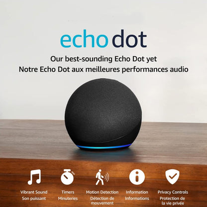 Amazon Echo Dot (neuestes Modell), Alexa-Lautsprecher mit sattem Klang, Ideal für Schlafzimmer, Esszimmer und Büros, Anthrazit, mit Alexa+ Early Access