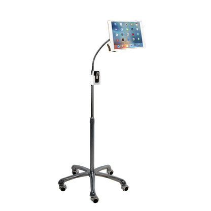 Medical Mobile Stand – CTA Medical Mobile Floor Stand for iPad 7/8/9 Gen 10.2”, 12.9” iPad Pro, 11” iPad Pro, iPad mini, iPad Air 4, Surface Pro X, and Other 7-13" Tablet - White