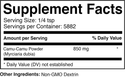 Prescribed For Life Camu Camu Powder | Camu Berry Superfood Fruit Powder for Smoothies | 20% Natural Vitamin C Standardized Extract Powder | Gluten Free, Non-GMO, Soy Free, Sugar Free (5 kg / 11 lb)
