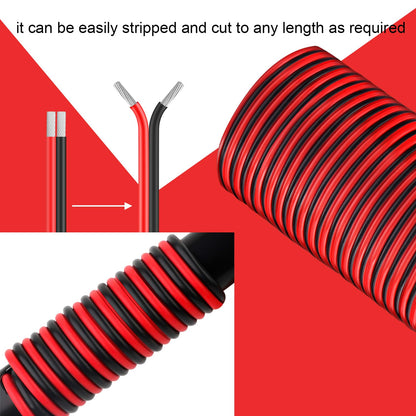 VIABRICO 16 AWG Gauge Electrical Wire, 100FT 2 Conductor Red Black Hookup Cable for 12V/24V DC LED Strips, Landscape, Marine, Car Speaker, Automotive
