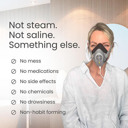 Heated Dry Air Therapy Mask | Congestion Relief | Cold Symptom Relief | Sinusitis Relief | Allergy Relief | Mess-Free | Avoid Nasal Irrigation | Promotes Easy Breathing | No Side Effects