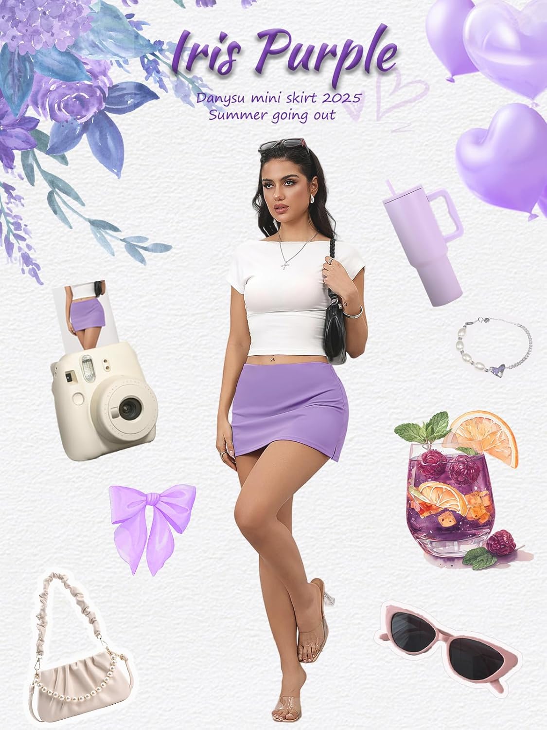 Danysu Dehnbare Mini Skorts Mid Waist Rock mit Shorts Seitenschlitz 2025 Sport Alltag Ausgeh-Outfits