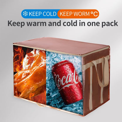 Bodaon Isolierte Essensliefertasche - Warm- & Kalthaltetransporttasche, Catering/Doordash Pizzawärmer, Einkaufstasche, Kühltasche für Partys (Schwarz-Rot, 1 St.), Ideal für den Transport warmer Speisen